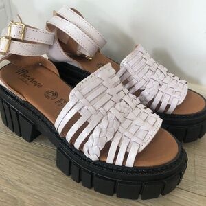 New mexican huarache platform sandals- genuine leather!!
